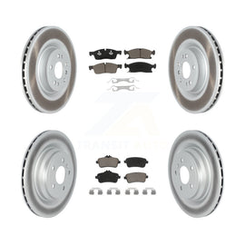 Front Rear Coated Disc Brake Rotors And Ceramic Pad Kit For Mercedes-Benz GLE400