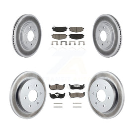 Front Rear Coated Brake Rotor & Ceramic Pad Kit For Nissan Titan Armada INFINITI