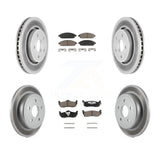 Front Rear Coated Brake Rotors Ceramic Pad Kit For Jeep Grand Cherokee Commander