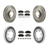 Front Rear Coated Disc Brake Rotors And Ceramic Pads Kit For Ford Transit-350 HD