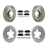 Front Rear Coated Disc Brake Rotors And Ceramic Pads Kit For Ford Transit-350 HD