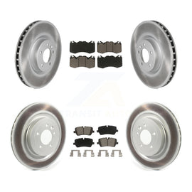 Front Rear Coated Disc Brake Rotors & Ceramic Pad Kit For Land Rover Range Sport