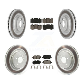 Front Rear Coated Disc Brake Rotors & Ceramic Pad Kit For Land Rover Range Sport