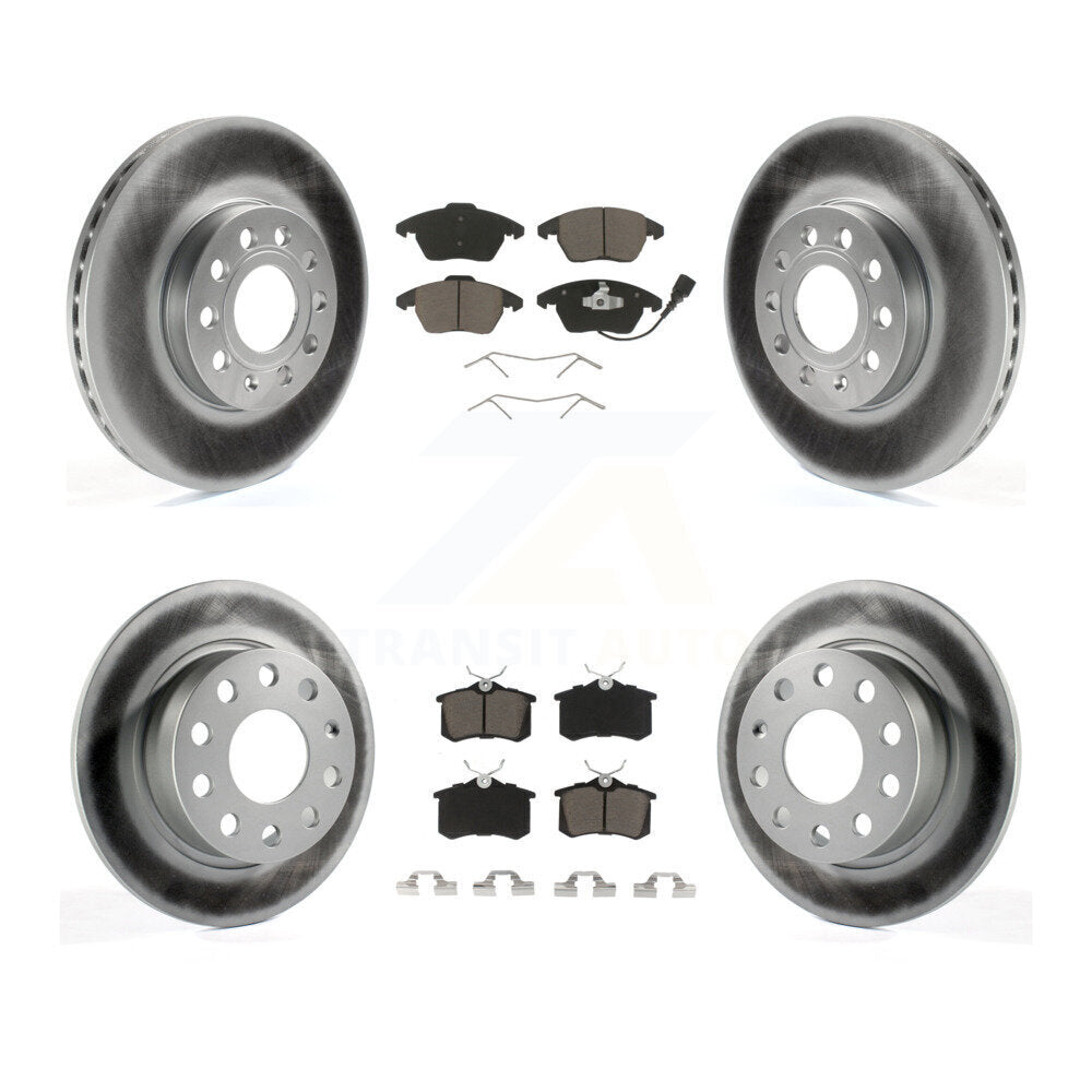 Front Rear Coated Disc Brake Rotor & Ceramic Pad Kit For Volkswagen Jetta Beetle