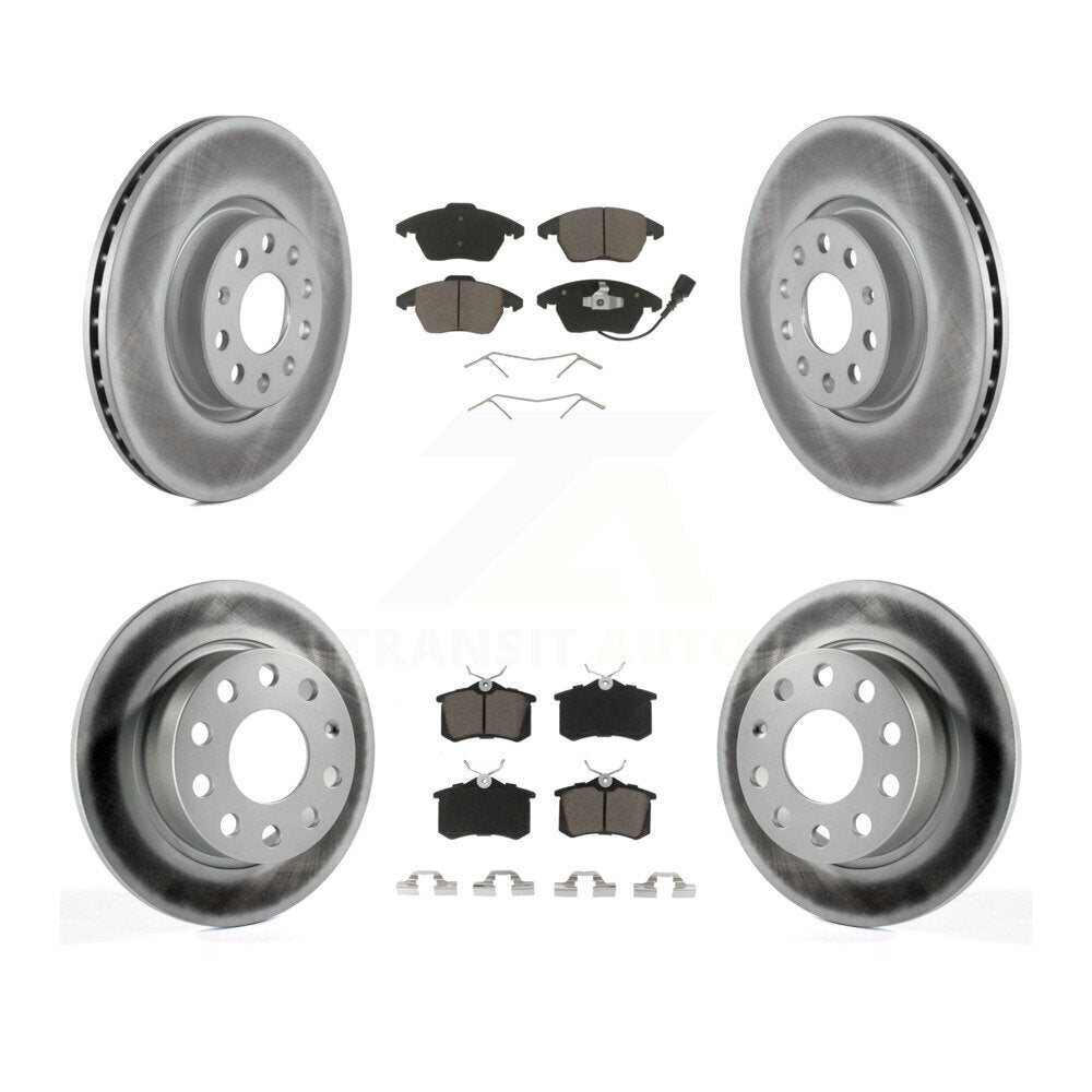 Front Rear Coated Disc Brake Rotor & Ceramic Pad Kit For Volkswagen Jetta Beetle