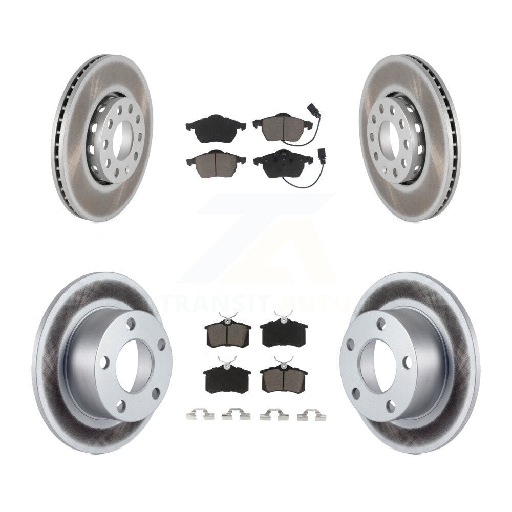 Front Rear Coated Disc Brake Rotors And Ceramic Pads Kit For Volkswagen Passat