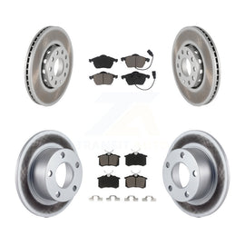 Front Rear Coated Disc Brake Rotors And Ceramic Pads Kit For Volkswagen Passat