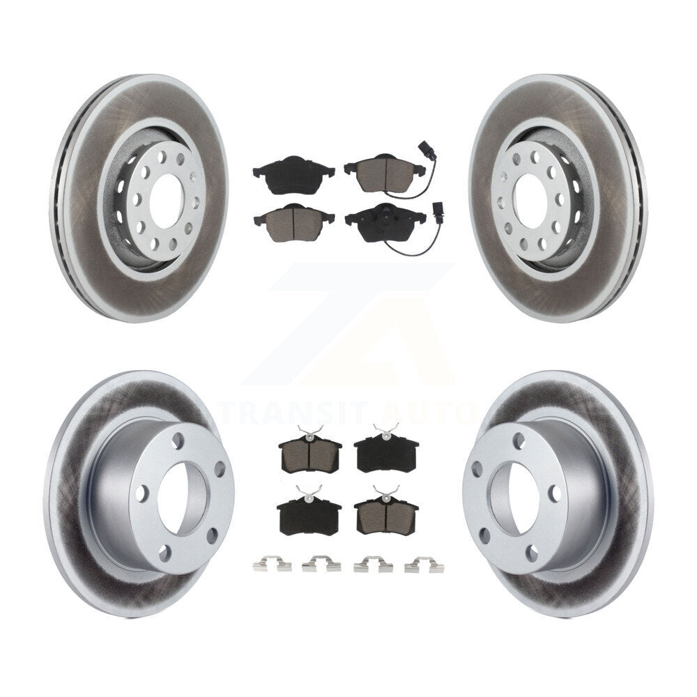 Front Rear Coated Disc Brake Rotors And Ceramic Pads Kit For Audi A6