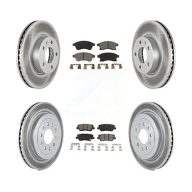 Front Rear Coated Disc Brake Rotors And Ceramic Pads Kit For Cadillac ATS