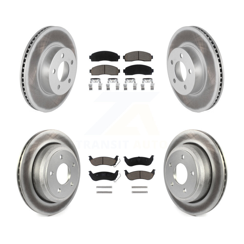 Front Rear Coated Disc Brake Rotor & Ceramic Pad Kit For Ford Ranger Mazda B4000