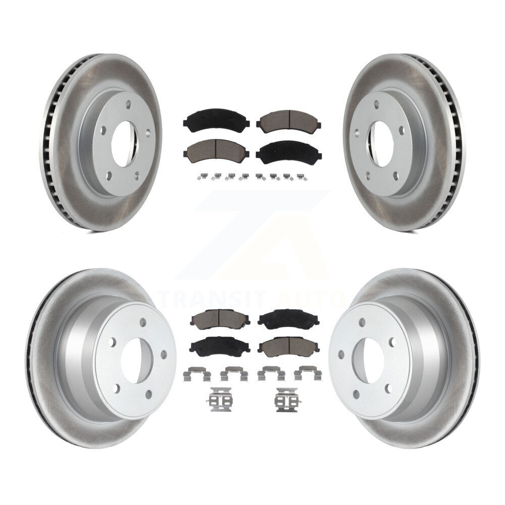 Front Rear Coat Brake Rotors Ceramic Pad Kit For Chevrolet S10 Blazer GMC Sonoma