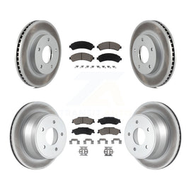Front Rear Coat Brake Rotors Ceramic Pad Kit For Chevrolet S10 Blazer GMC Sonoma