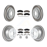 Front Rear Coat Brake Rotors Ceramic Pad Kit For Chevrolet S10 Blazer GMC Sonoma