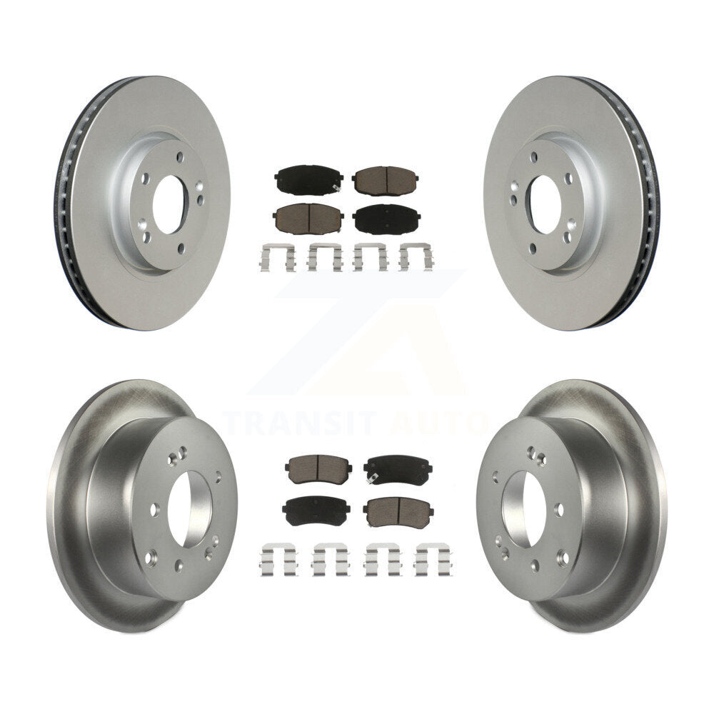 Front Rear Coated Disc Brake Rotor And Ceramic Pad Kit For Kia Forte Koup Forte5