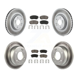 Front Rear Coated Disc Brake Rotors And Ceramic Pads Kit For Hyundai Tucson