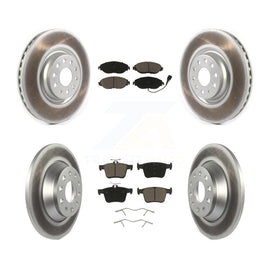 Front Rear Coated Disc Brake Rotor & Ceramic Pad Kit For Volkswagen Tiguan Jetta
