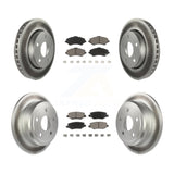 Front Rear Coated Disc Brake Rotors And Ceramic Pads Kit For Jeep Wrangler JK