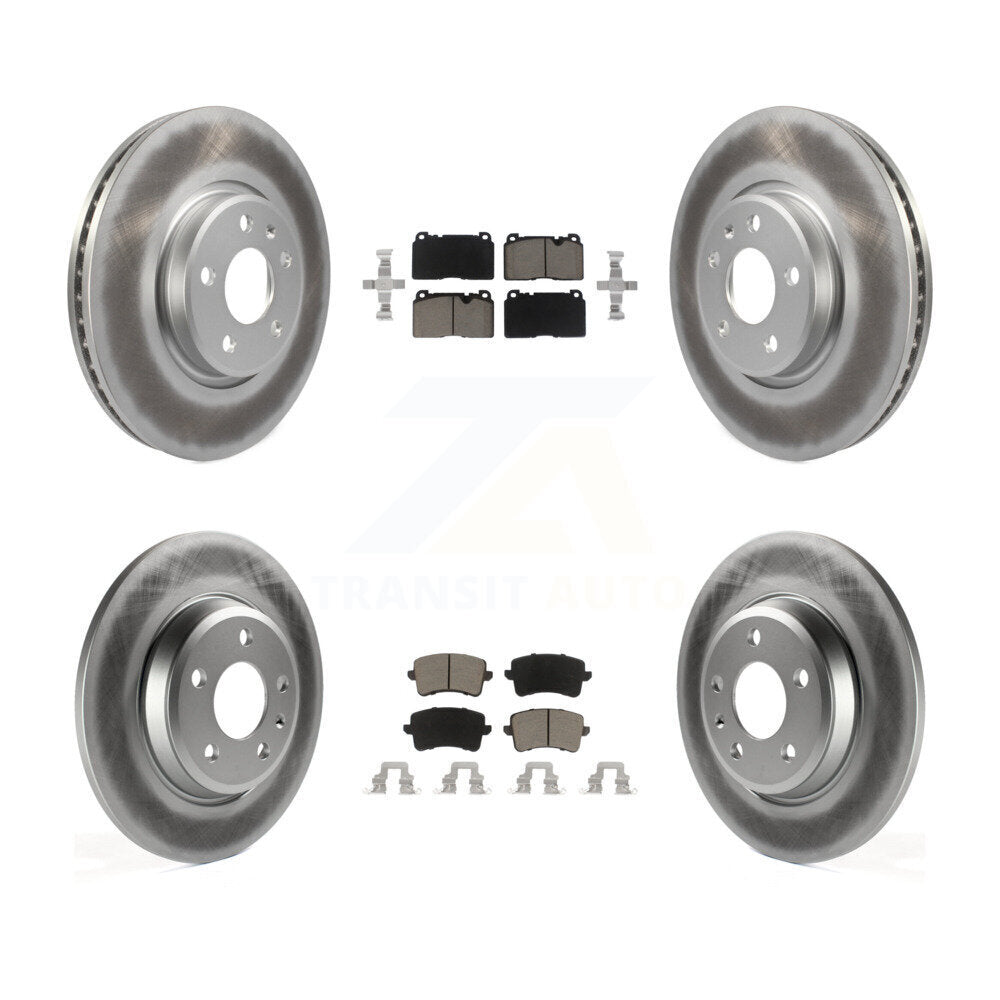 Front Rear Coated Disc Brake Rotors And Ceramic Pads Kit For Audi Q5
