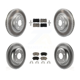 Front Rear Coated Disc Brake Rotors And Ceramic Pads Kit For Audi Q5