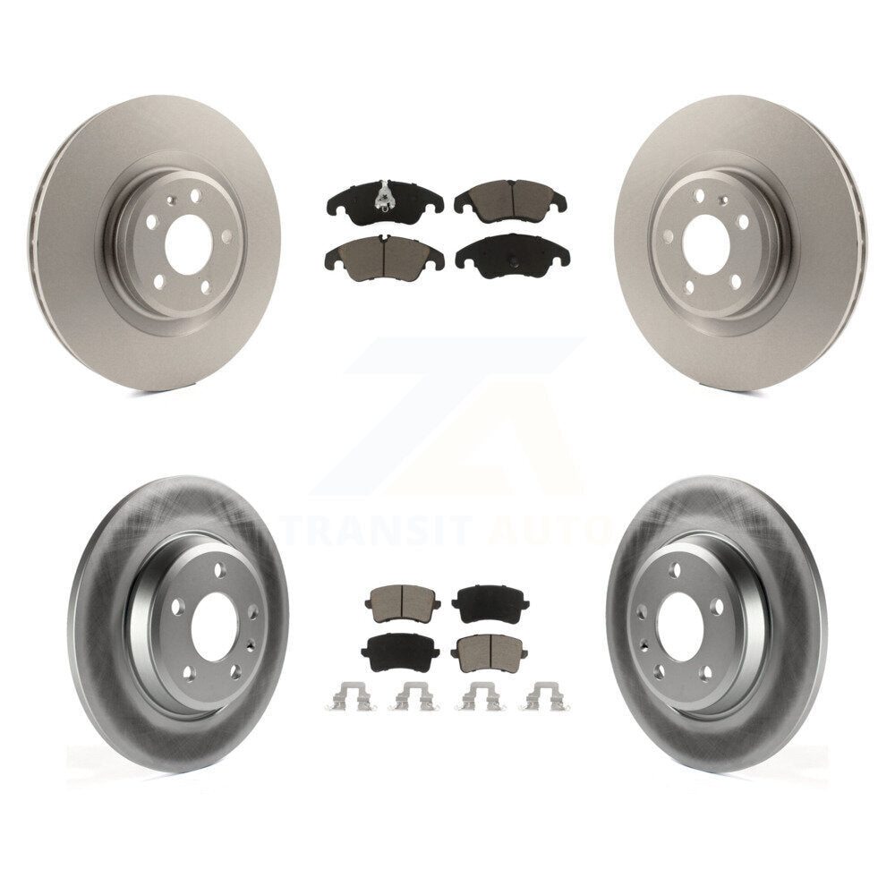 Front Rear Coated Disc Brake Rotors And Ceramic Pads Kit For Audi Q5