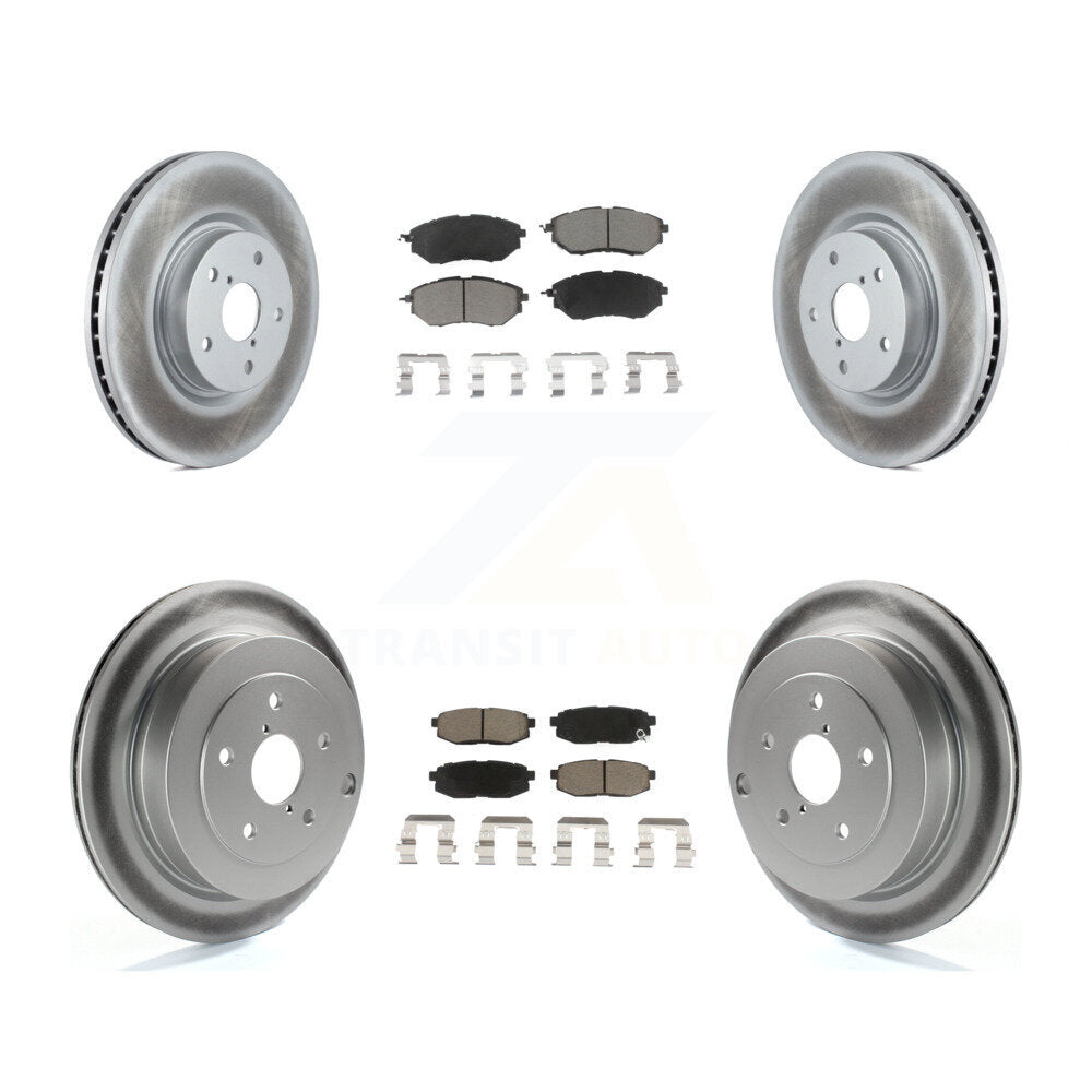 Front Rear Coated Disc Brake Rotors And Ceramic Pads Kit For Subaru Tribeca B9