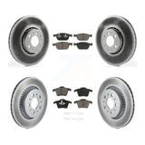 Front Rear Coated Disc Brake Rotors And Ceramic Pads Kit For Volvo XC90