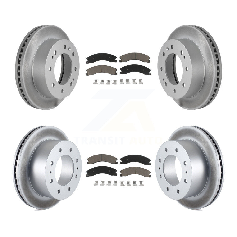 Front Rear Coat Brake Rotors Ceramic Pad Kit For Chevrolet Silverado 2500 HD GMC