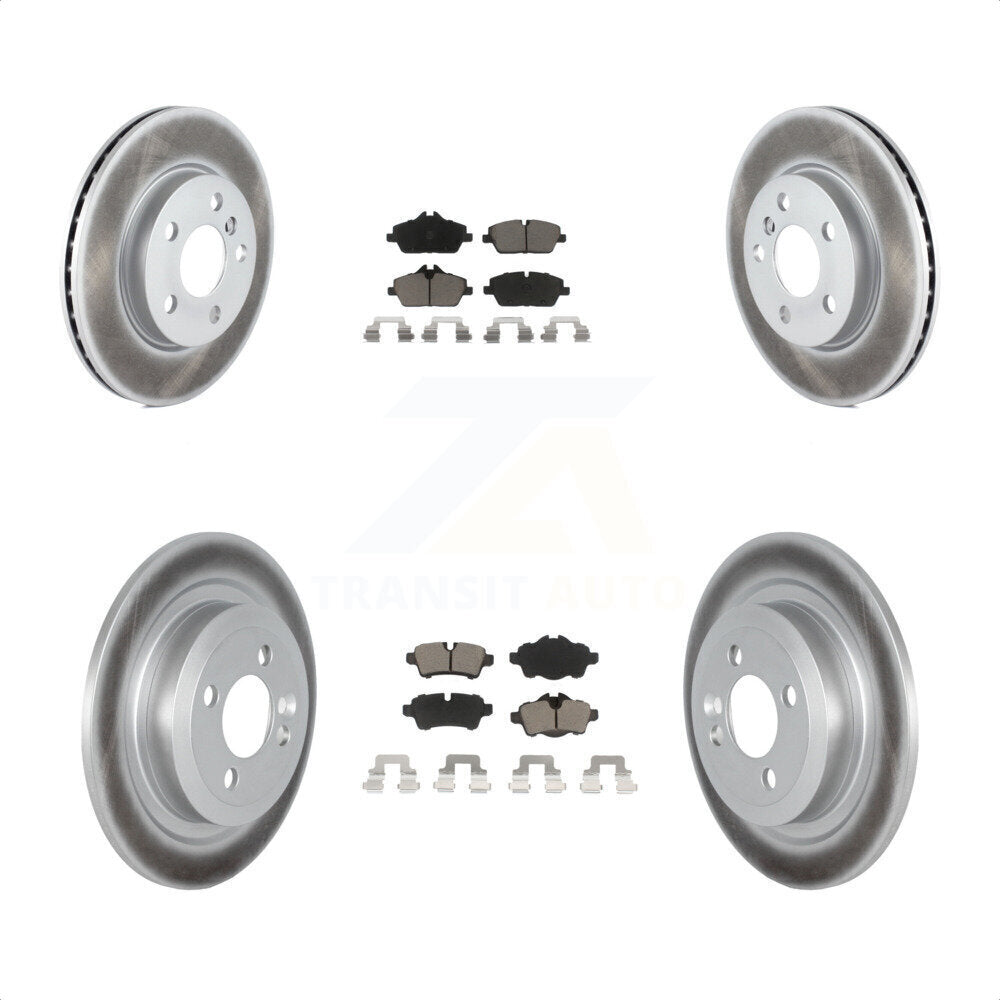 Front Rear Coated Disc Brake Rotors And Ceramic Pads Kit For Mini Cooper