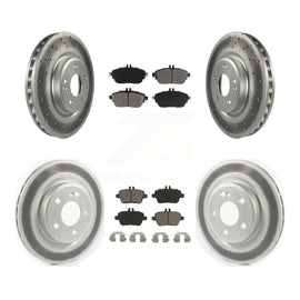 Front Rear Coated Disc Brake Rotors And Ceramic Pad Kit For Mercedes-Benz CLA250
