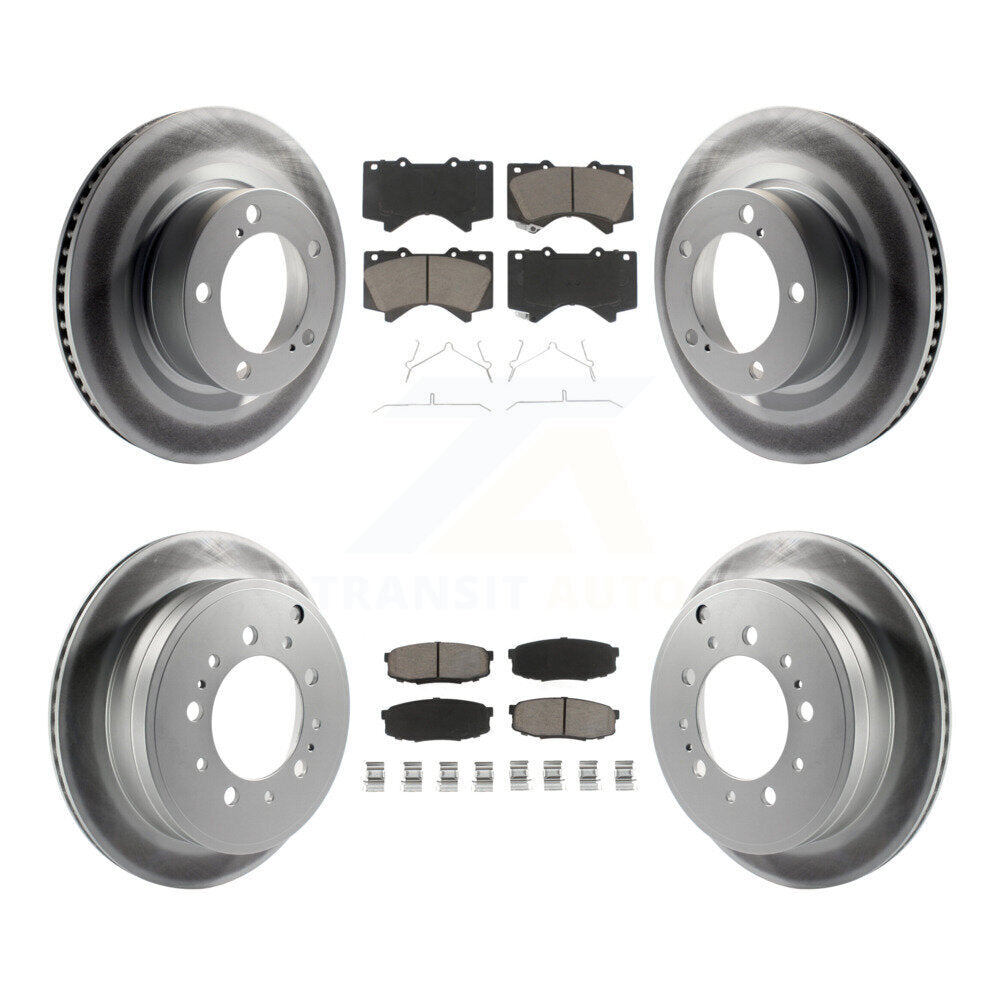 Front Rear Coat Brake Rotor Ceramic Pad Kit For Toyota Tundra Sequoia Lexus Land