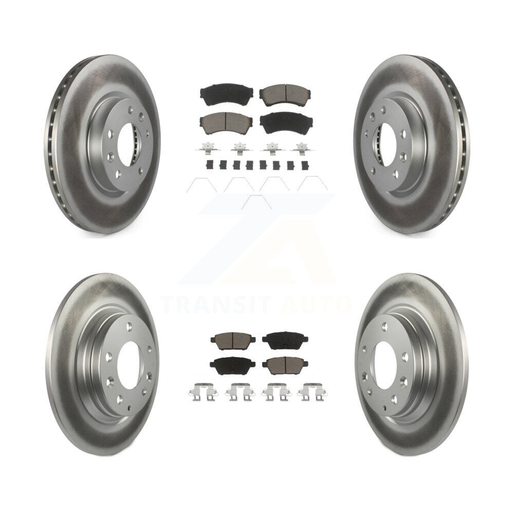 Front Rear Coat Brake Rotors Ceramic Pad Kit For Ford Fusion Mazda 6 Lincoln MKZ