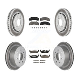 Front Rear Coated Brake Rotor & Ceramic Pad Kit For Ford F-150 With 7 Lug Wheels
