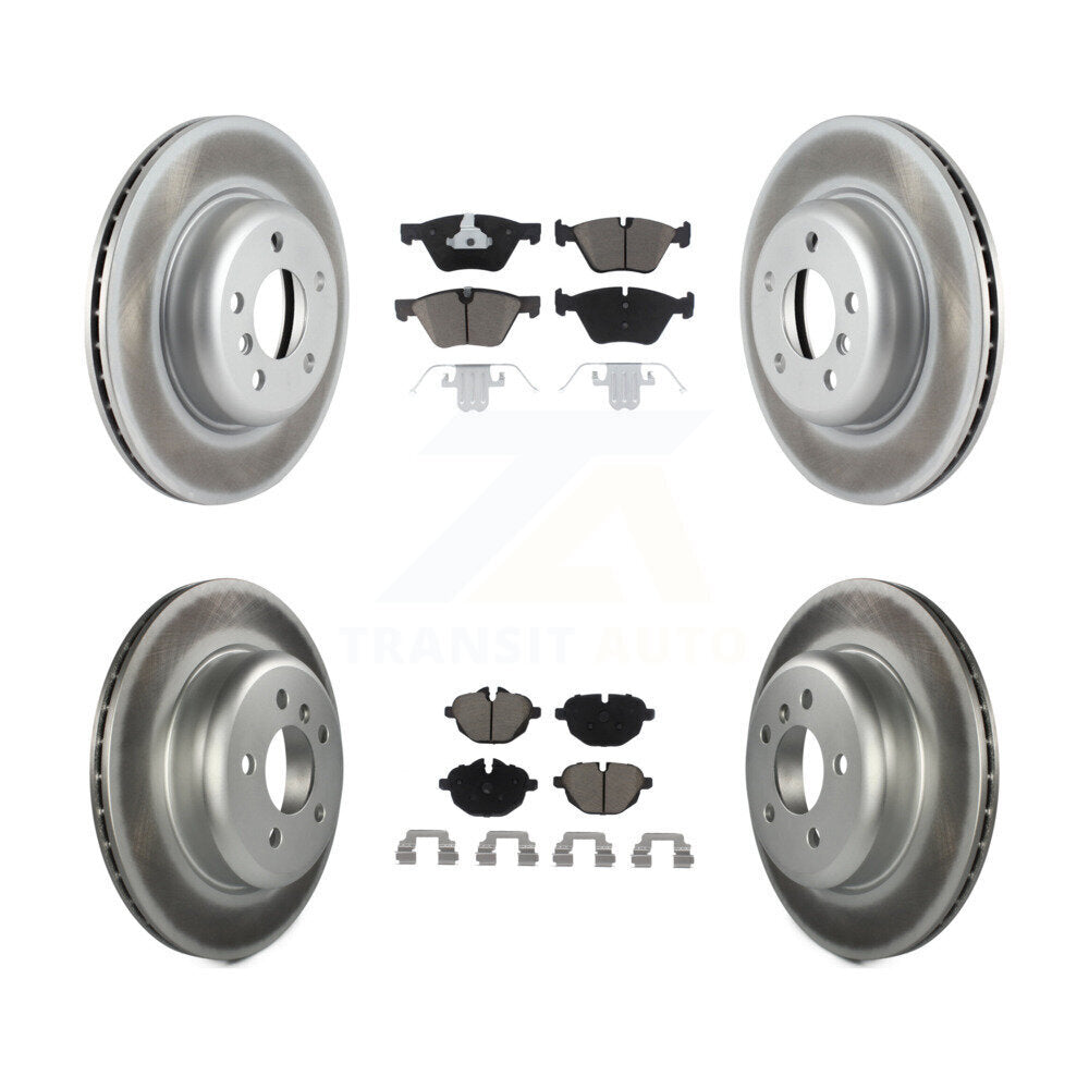 Front Rear Coated Disc Brake Rotors And Ceramic Pads Kit For BMW 528i xDrive