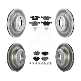 Front Rear Coated Disc Brake Rotors And Ceramic Pads Kit For BMW 528i xDrive