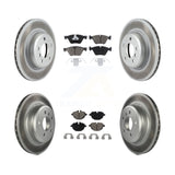 Front Rear Coated Disc Brake Rotors And Ceramic Pads Kit For BMW 528i xDrive
