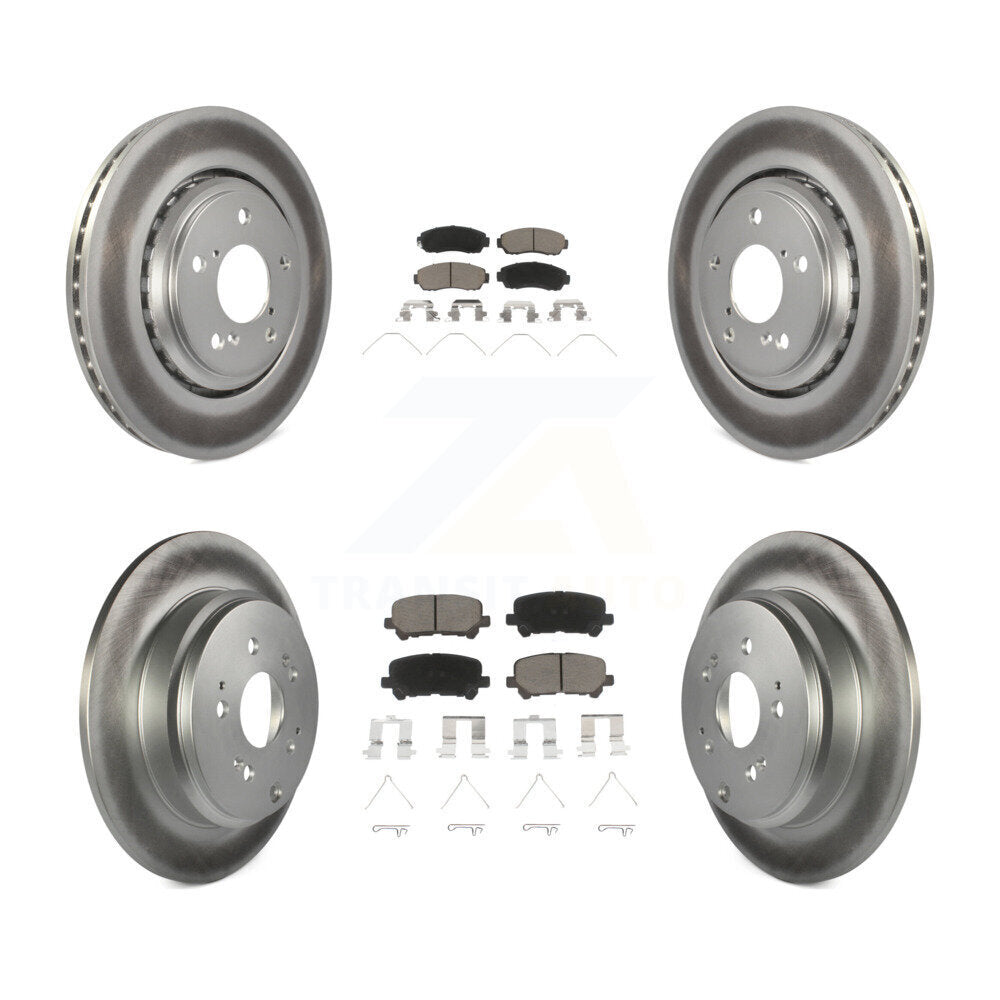 [Front+Rear] 2015-2017 Honda Odyssey Premium Coated Rotors & Ceramic Pads Brake Kit For Max Braking