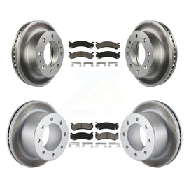 Front Rear Coated Disc Brake Rotor & Ceramic Pad Kit For GMC Sierra 3500 Classic