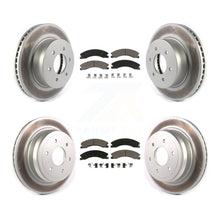 Charger l&#39;image dans la galerie, [Front+Rear] 2016-2022 Nissan TITAN XD Premium Coated Rotors &amp; Ceramic Pads Brake Kit For Max Braking