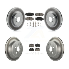 [Front+Rear] 2010-2013 Lexus IS250 C Premium Coated Rotors & Ceramic Pads Brake Kit For Max Braking