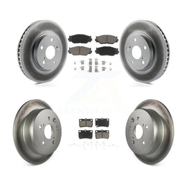 Front Rear Coated Disc Brake Rotors And Ceramic Pads Kit For Lexus IS250