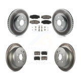 Front Rear Coated Disc Brake Rotors And Ceramic Pads Kit For Lexus IS250