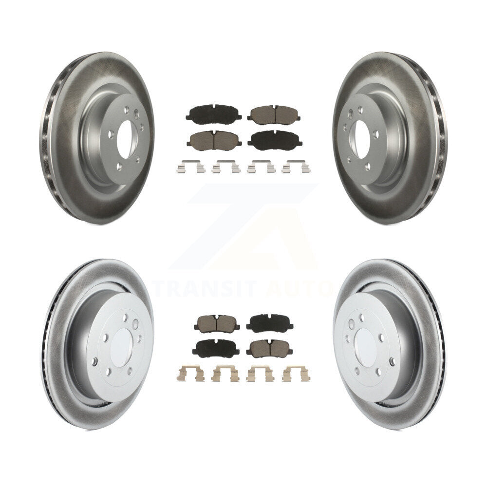 Front Rear Coated Disc Brake Rotors & Ceramic Pad Kit For Land Rover Range Sport