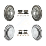 Front Rear Coated Disc Brake Rotors & Ceramic Pad Kit For Land Rover Range Sport