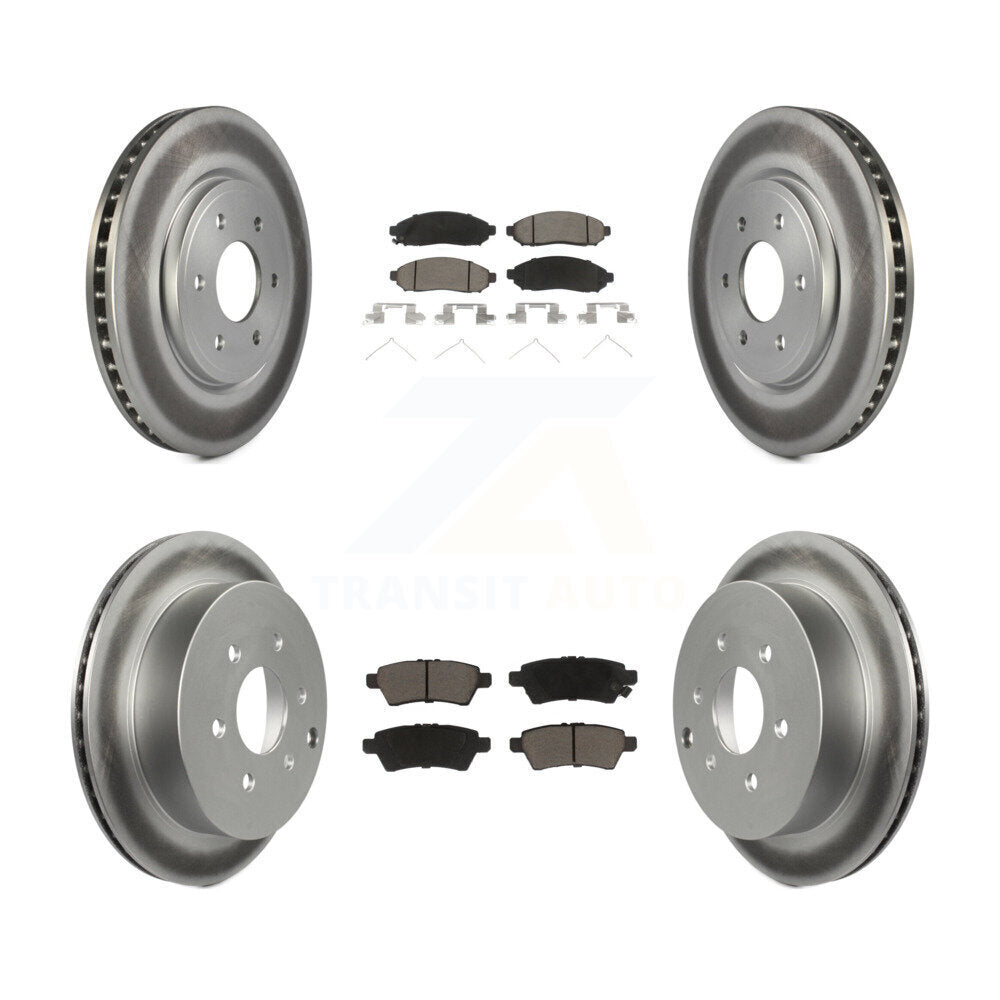 [Front+Rear] 2006-2007 Nissan Xterra Premium Coated Rotors & Ceramic Pads Brake Kit For Max Braking