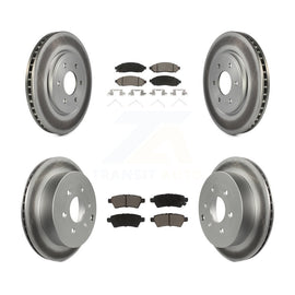 [Front+Rear] 2006-2007 Nissan Xterra Premium Coated Rotors & Ceramic Pads Brake Kit For Max Braking