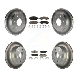 Front Rear Coat Brake Rotor Ceramic Pad Kit For GMC Sierra 1500 Disc rear brakes