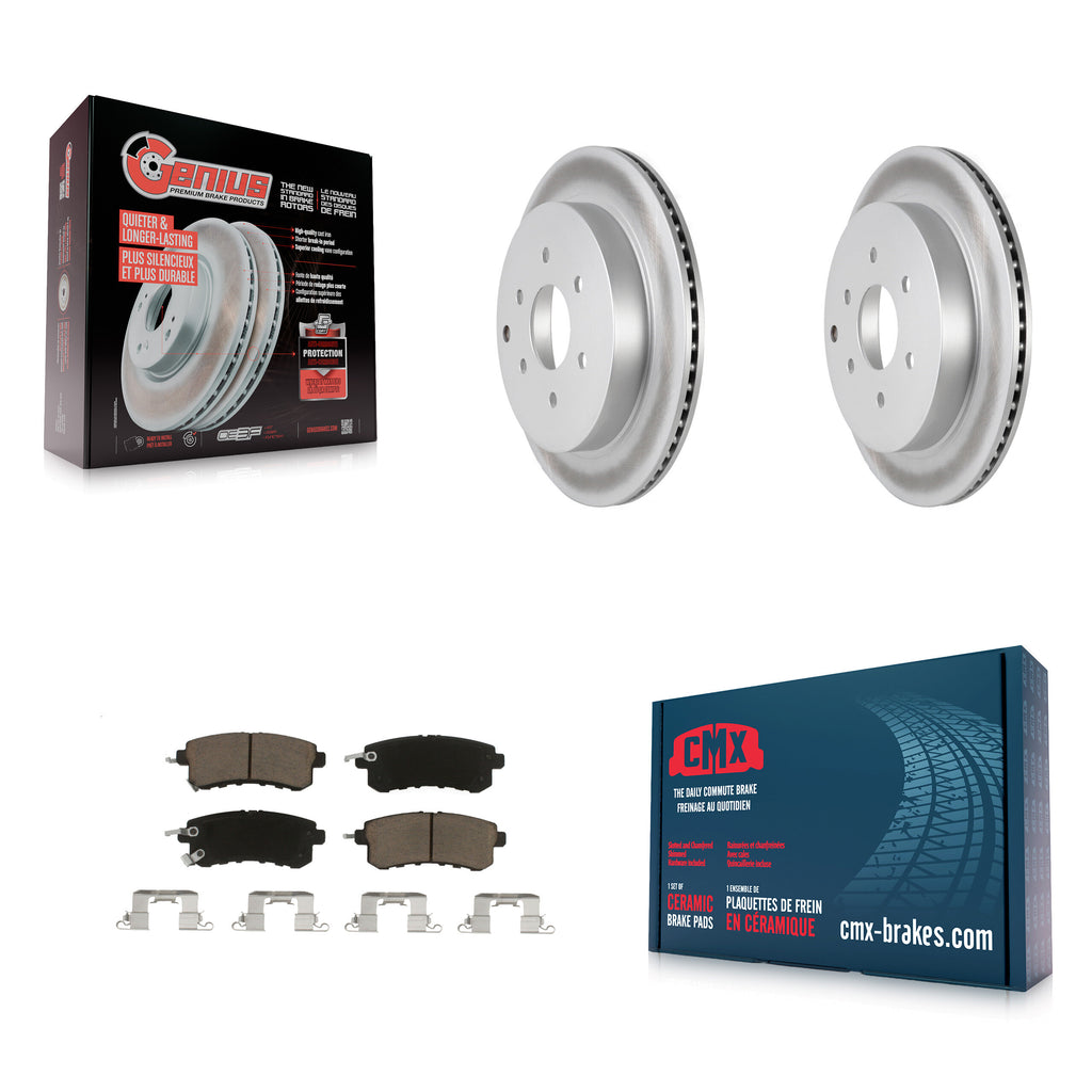 Rear Coat Disc Brake Rotors Ceramic Pad Kit For INFINITI Nissan Armada QX80 QX56