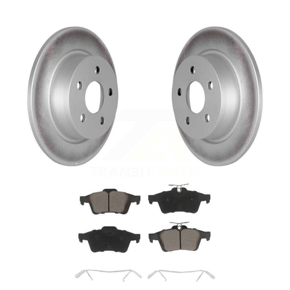 Rear Coated Disc Brake Rotors And Ceramic Pads Kit For Ford Transit Connect