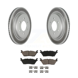 Rear Coated Disc Brake Rotor & Ceramic Pad Kit For Ford F-150 Expedition Lincoln