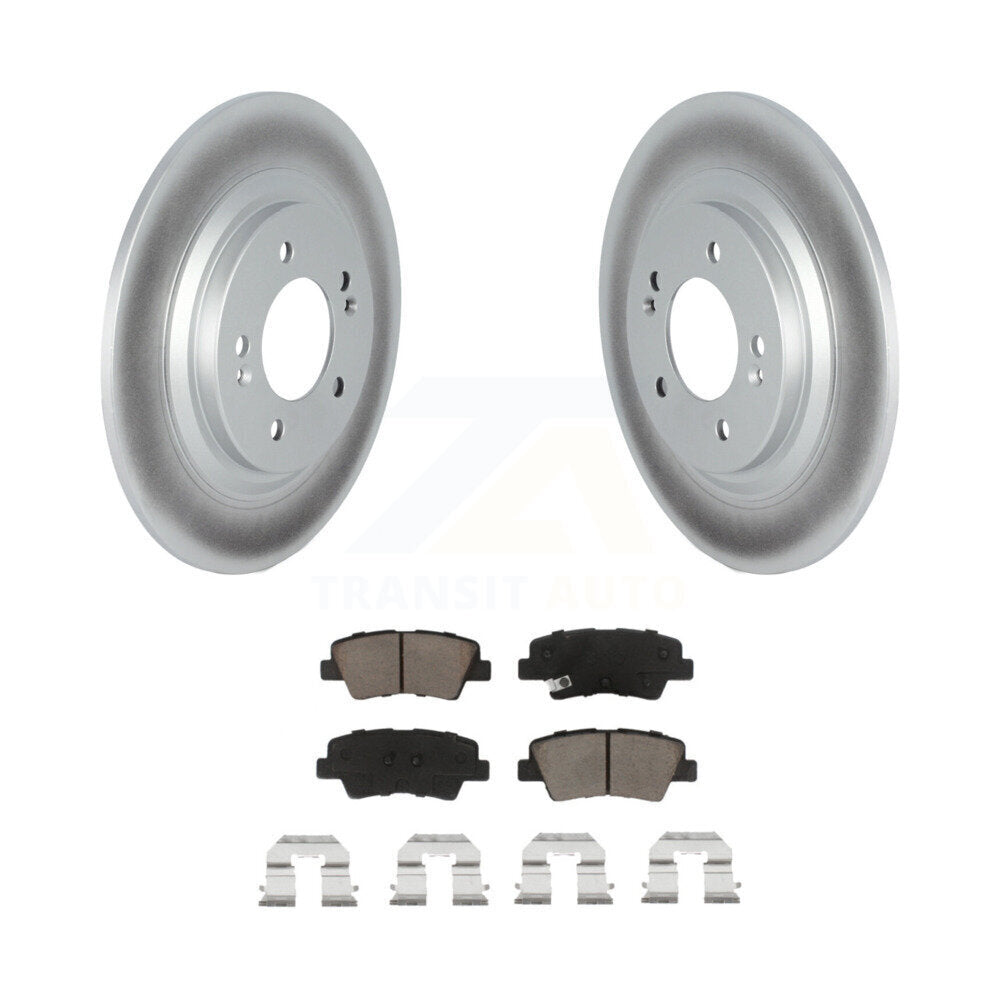 Rear Coated Brake Rotors Ceramic Pad Kit For 2017 Kia Cadenza Limited/Technology